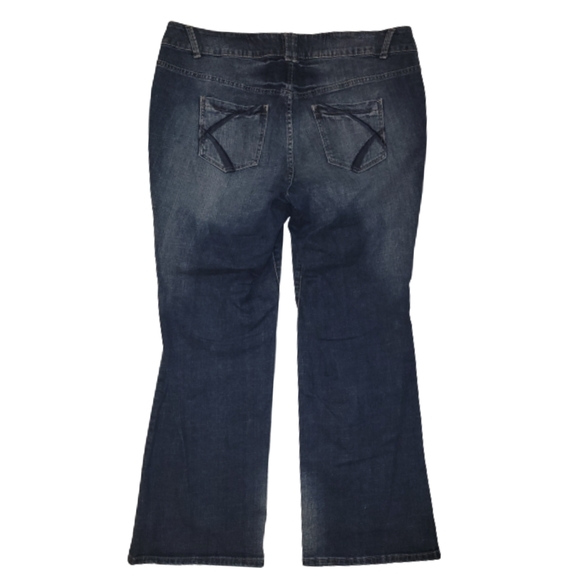 Lane Braynt Distinctly Boot Mid Rise Bootcut Jeans Darkwash Blue Denim Size 20 - Picture 8 of 12